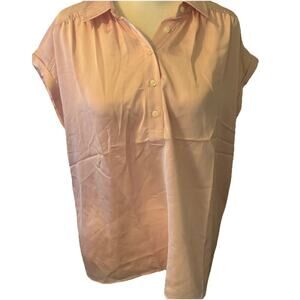 Ann Taylor Blush Pink Pleated Sleeve Blouse Women Size Small NWT